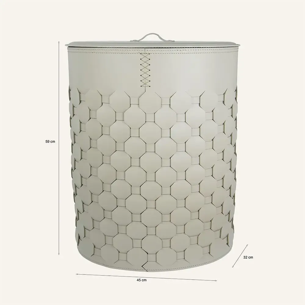 Spa - Panier à linge ovale en cuir tressé avec couvercle MAIRA - LIMAC DESIGN