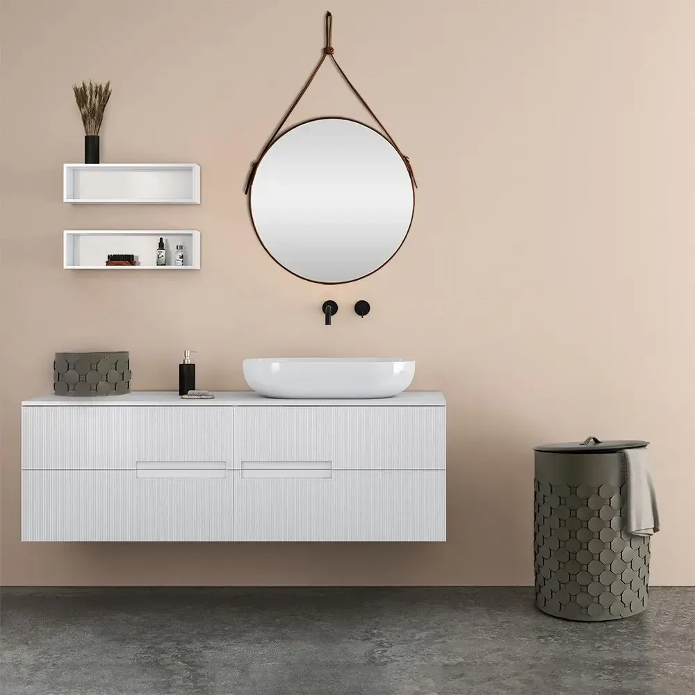 Spa - Panier à linge ovale en cuir tressé avec couvercle MAIRA - LIMAC DESIGN