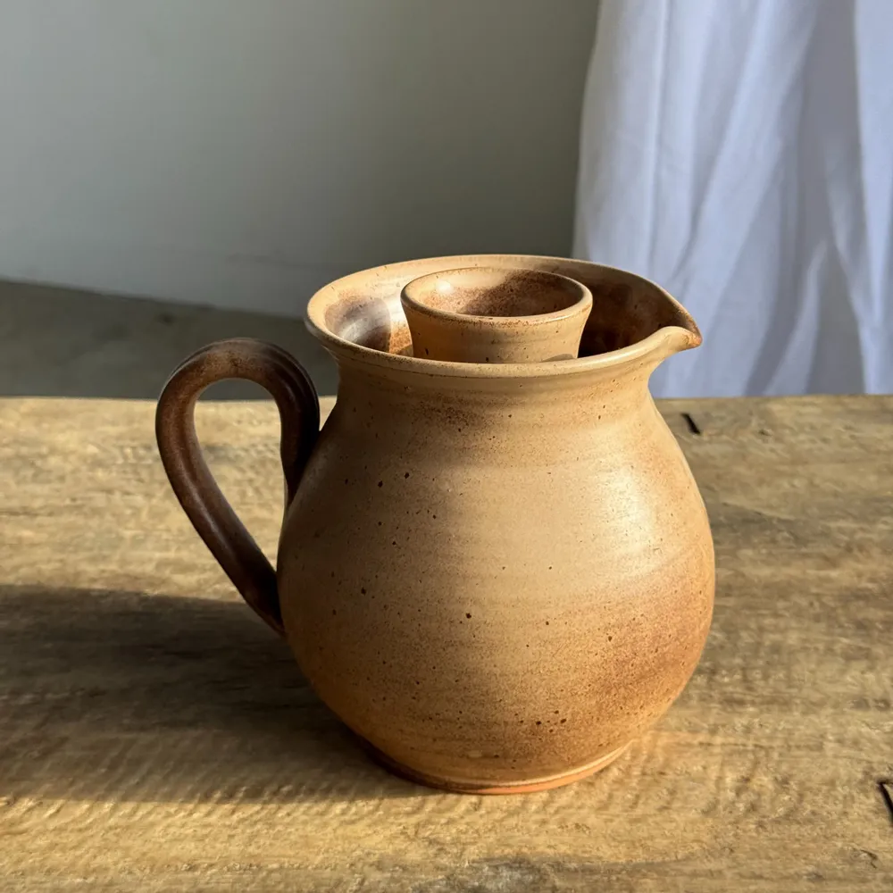 Carafes - Vintage Brutalist Sandstone Ball Refresher Rosé Pitcher H19 - OFFICE OBJETS