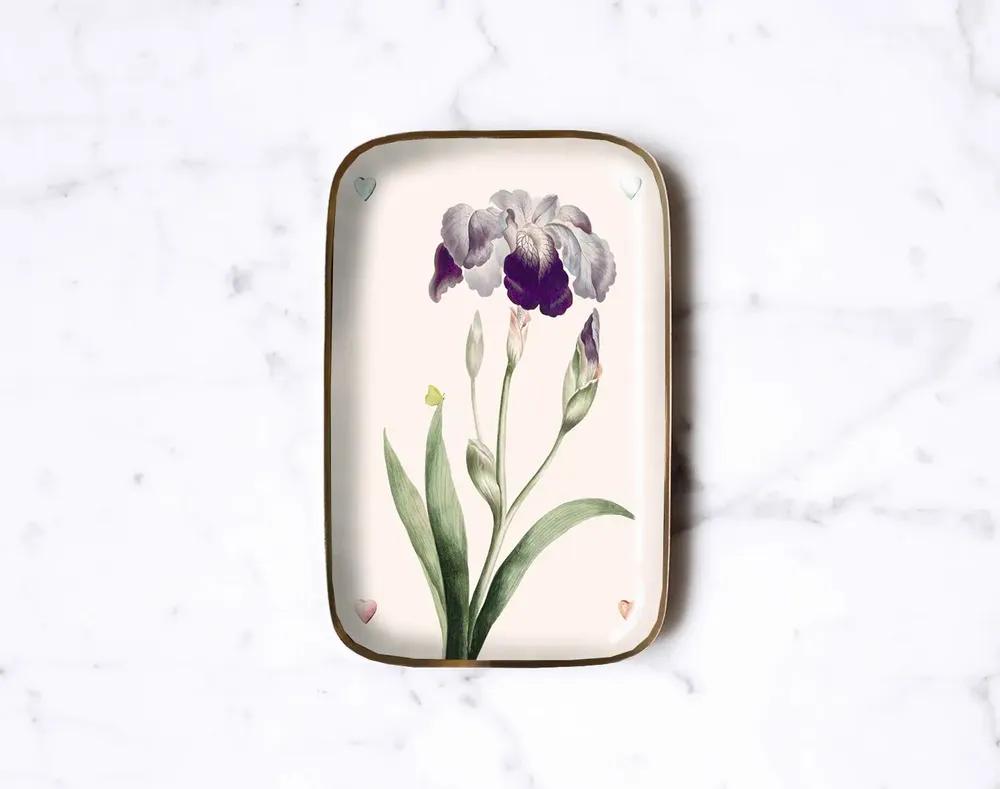 Trays - Iris enamelled tray - PARADISIO IMAGINARIUM