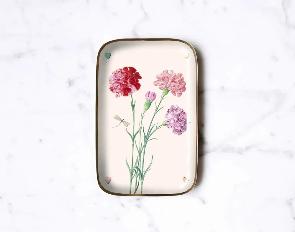 Plateaux - Plateau émaillé Oeillets - PARADISIO IMAGINARIUM