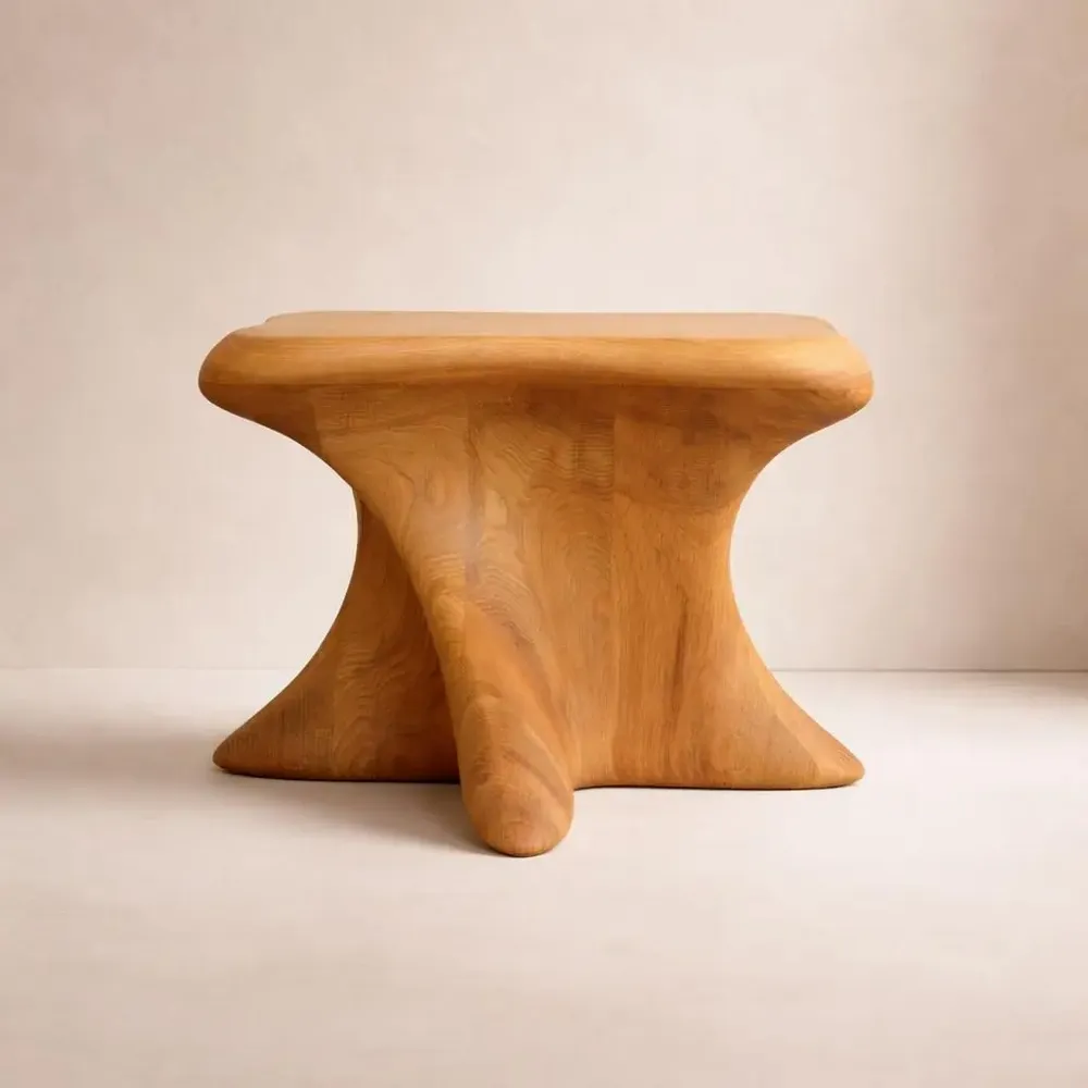 Stools - Harmonia | Sculpted Exclusive Stool | European Oak Wood - NEXART