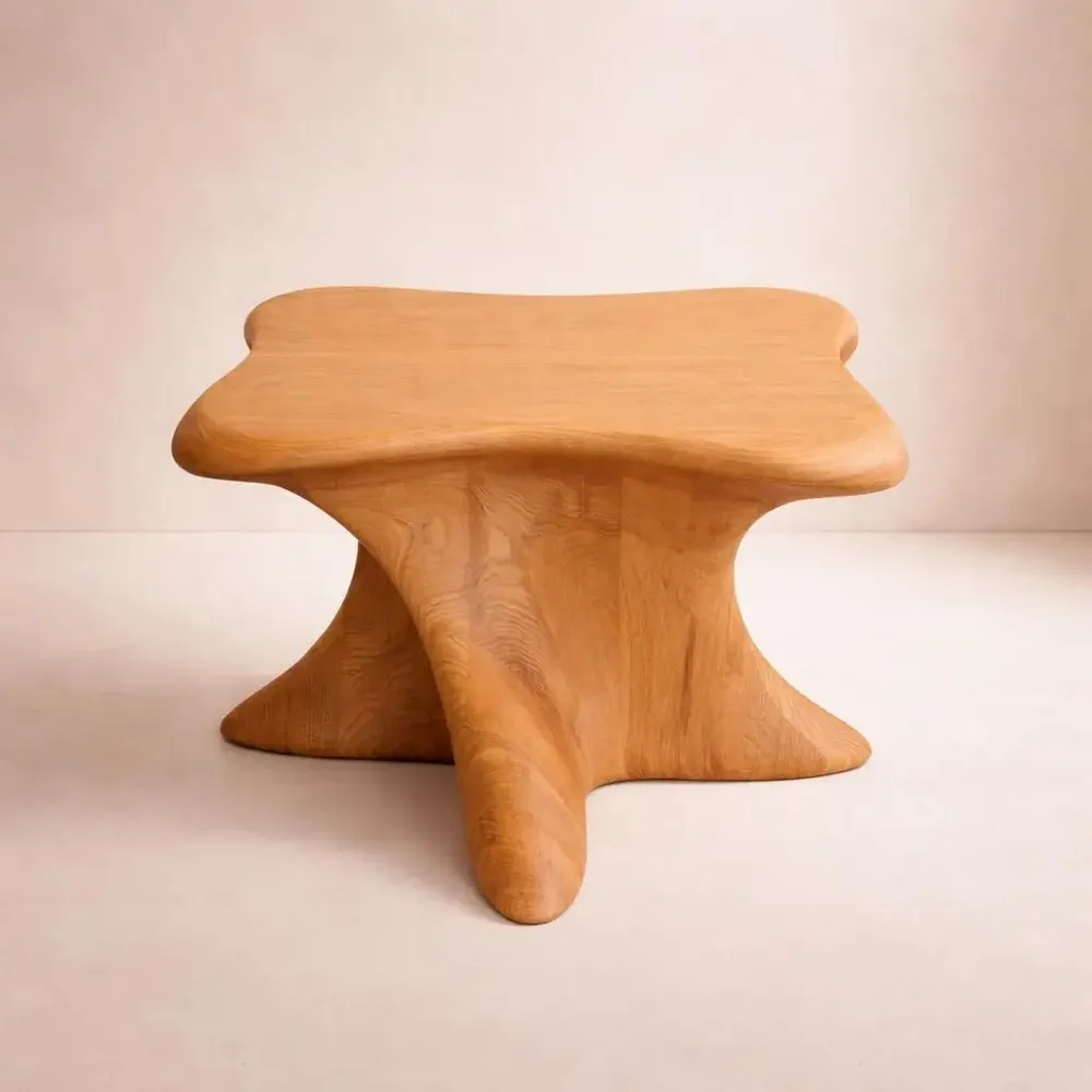 Stools - Harmonia | Sculpted Exclusive Stool | European Oak Wood - NEXART