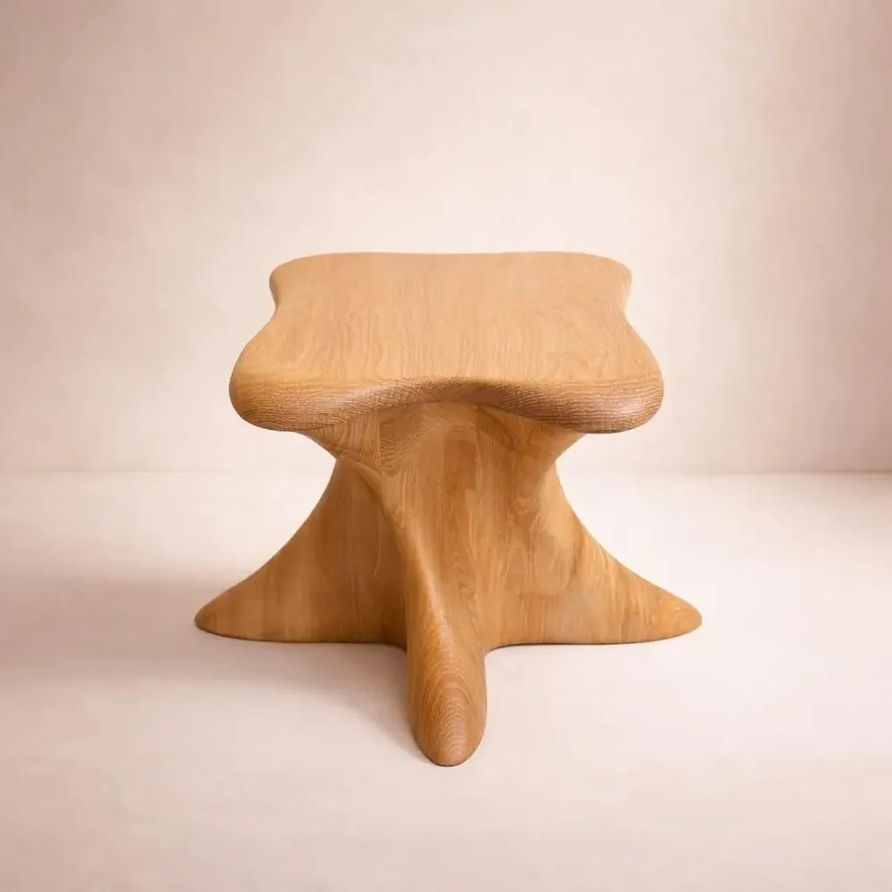 Stools - Harmonia | Sculpted Exclusive Stool | European Oak Wood - NEXART