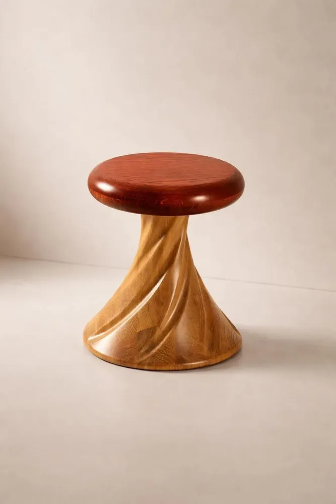 Tabourets - Hera | Duo Bicolore | Tabouret Sculpté Exclusif | Chêne Européen Massi - NEXART