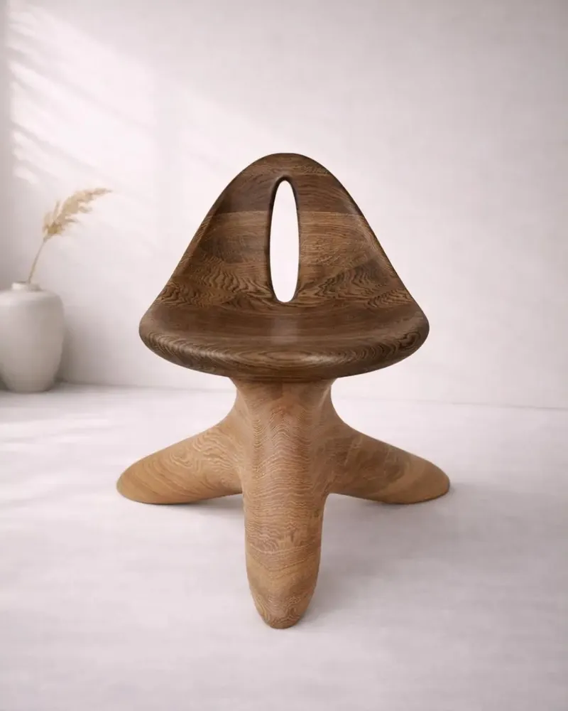 Chaises - Morphe | Fauteuil Sculpté Exclusif | Chêne Européen Massif - NEXART