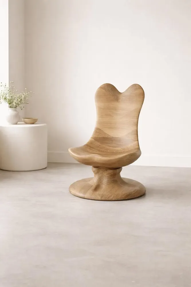 Lounge chairs - Athena| Sculpted Exclusive Lounge Chair | European Oak Wood - NEXART