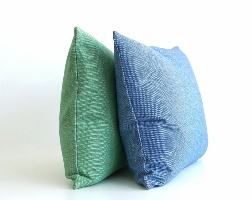 Fabric cushions - Finn solid chambray cotton cushion - ML FABRICS
