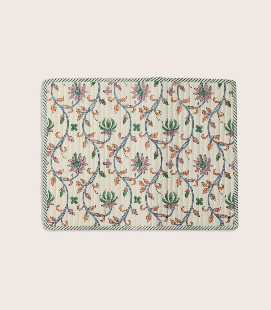 Linge de table textile - Set de table matelassé DINTY Orange - JAMINI BY USHA BORA