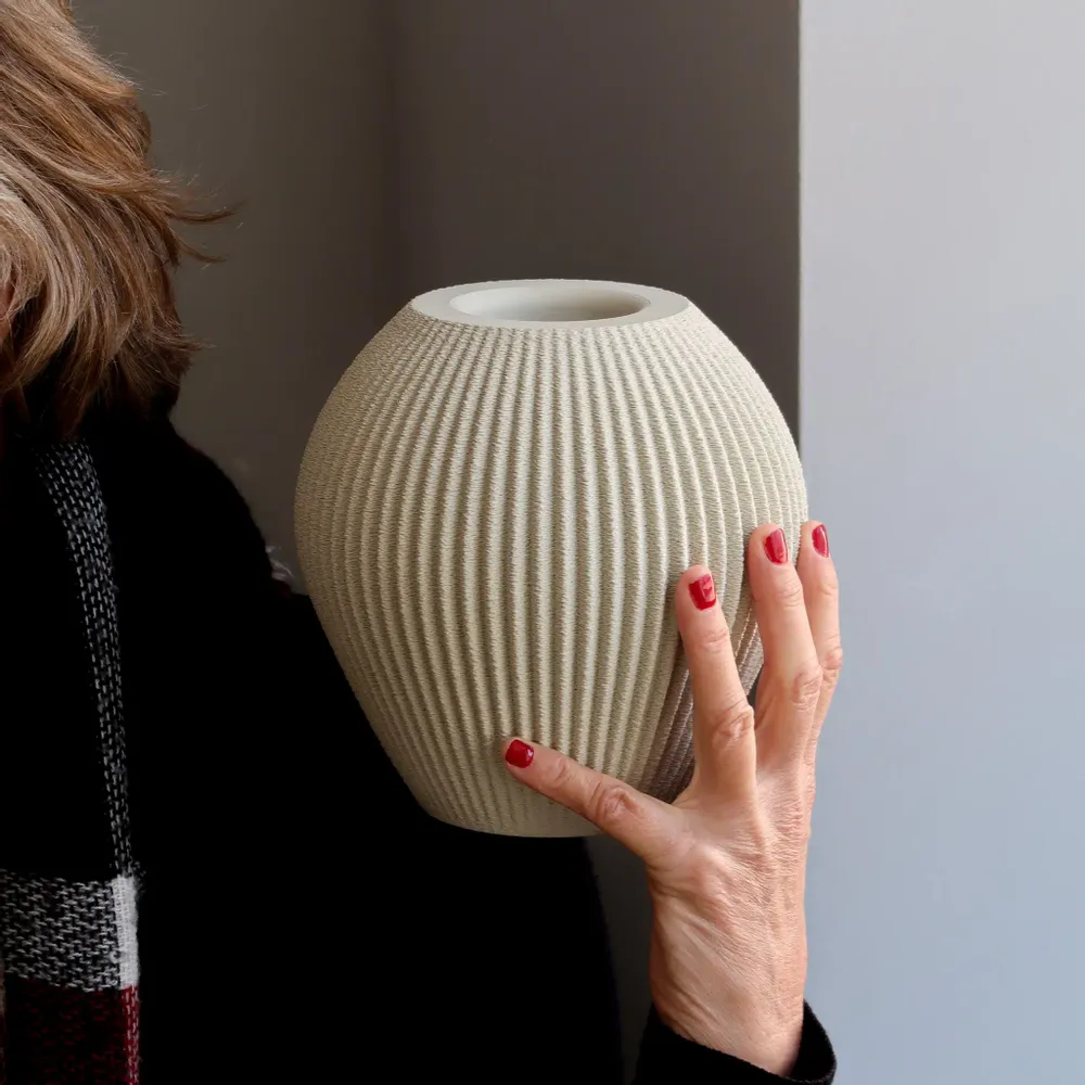 Vases - FLOWER VASE - DONA 17cm TEXTURIZED - MENDELEK STUDIO