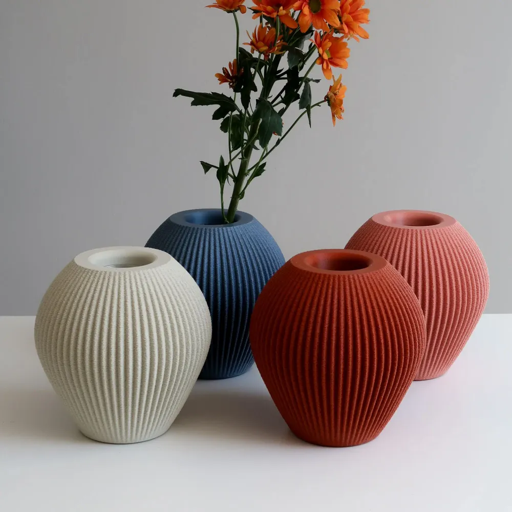Vases - FLOWER VASE - DONA 17cm TEXTURIZED - MENDELEK STUDIO