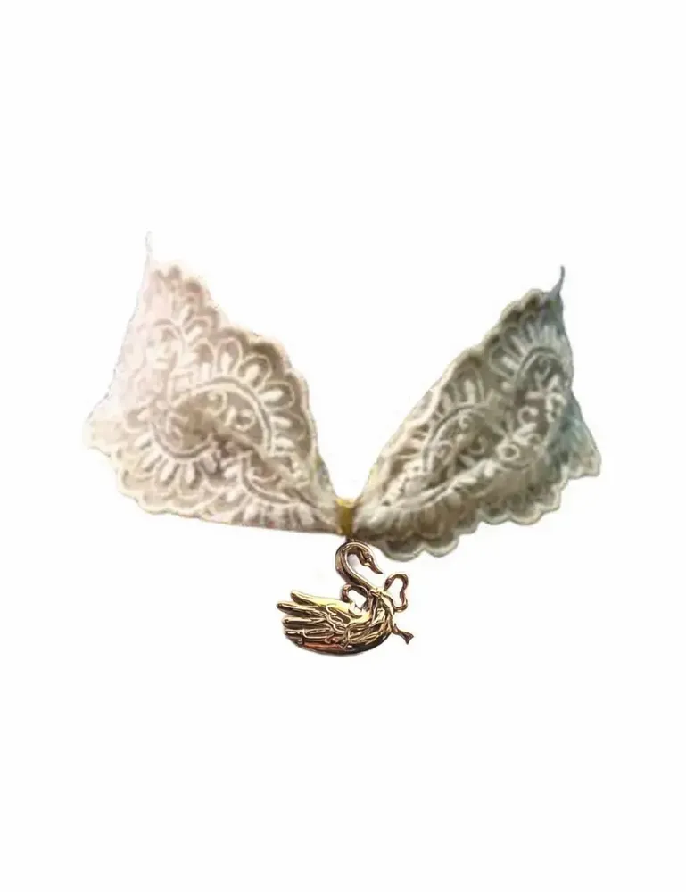 Bijoux - Choker Swan - Collier ras du cou en dentelle - FASCINATO