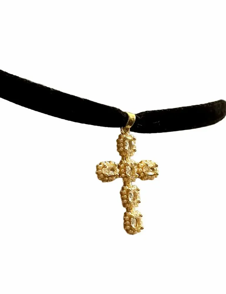 Jewelry - Skinny Choker - Cross - FASCINATO