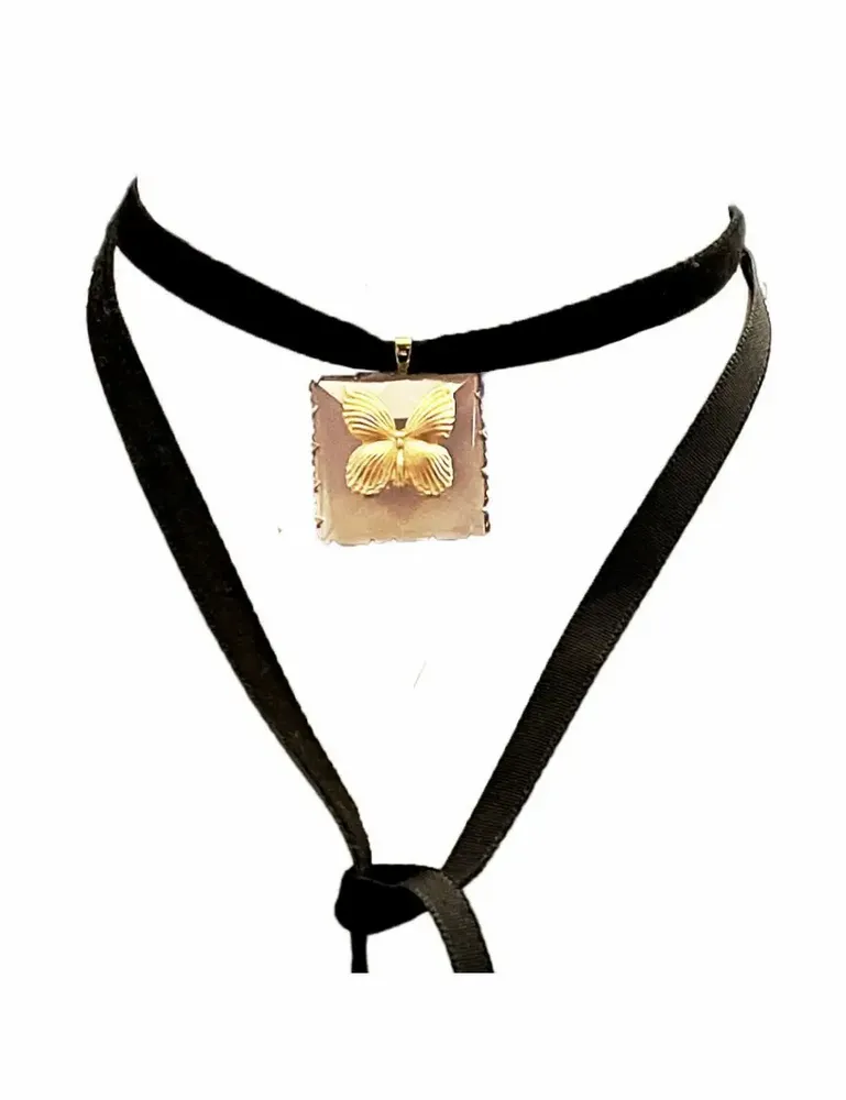 Bijoux - Choker fin - Butterfly - FASCINATO