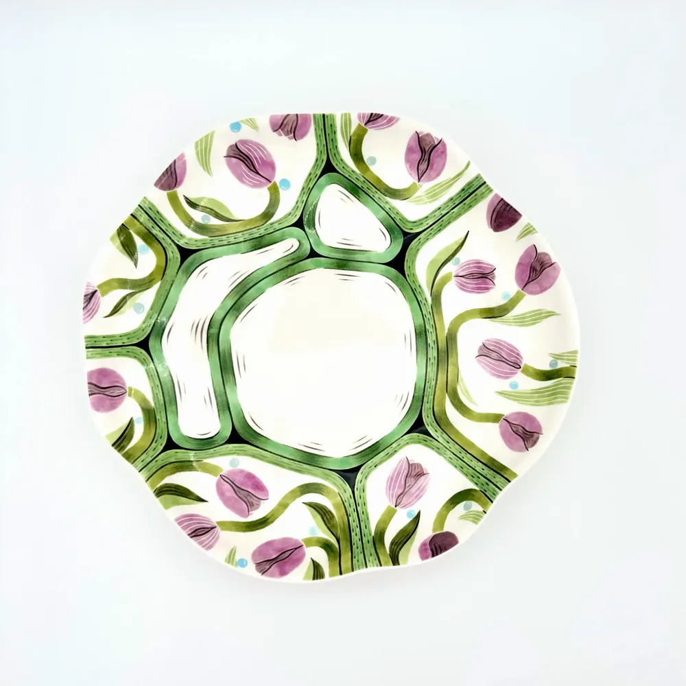 Plats et saladiers - Assiette de tulipes ascendante - GLAZARA