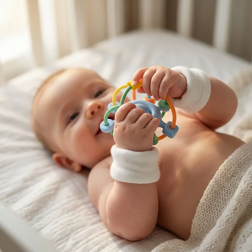 Childcare  accessories - SILICONE: TEETHING RING - LILAC STAR - ULYSSE COULEURS D'ENFANCE