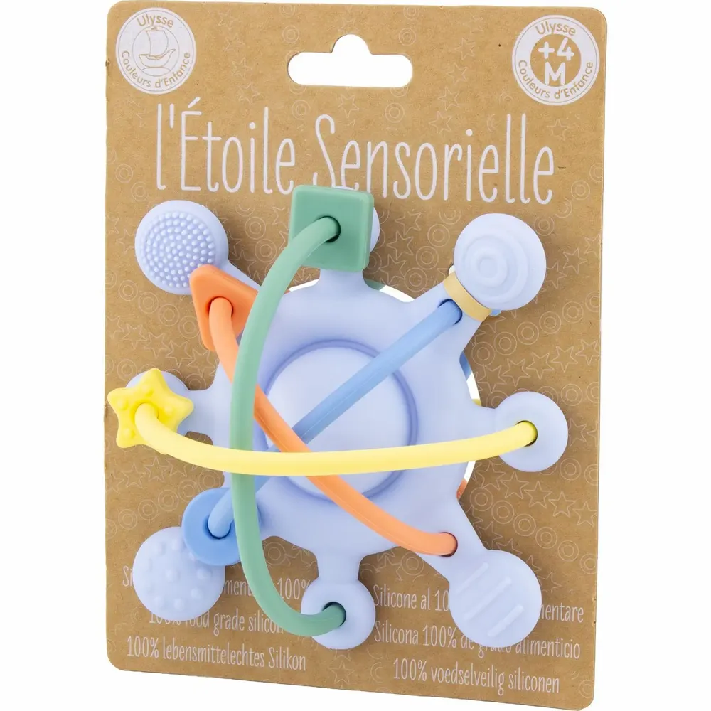 Childcare  accessories - SILICONE: TEETHING RING - LILAC STAR - ULYSSE COULEURS D'ENFANCE