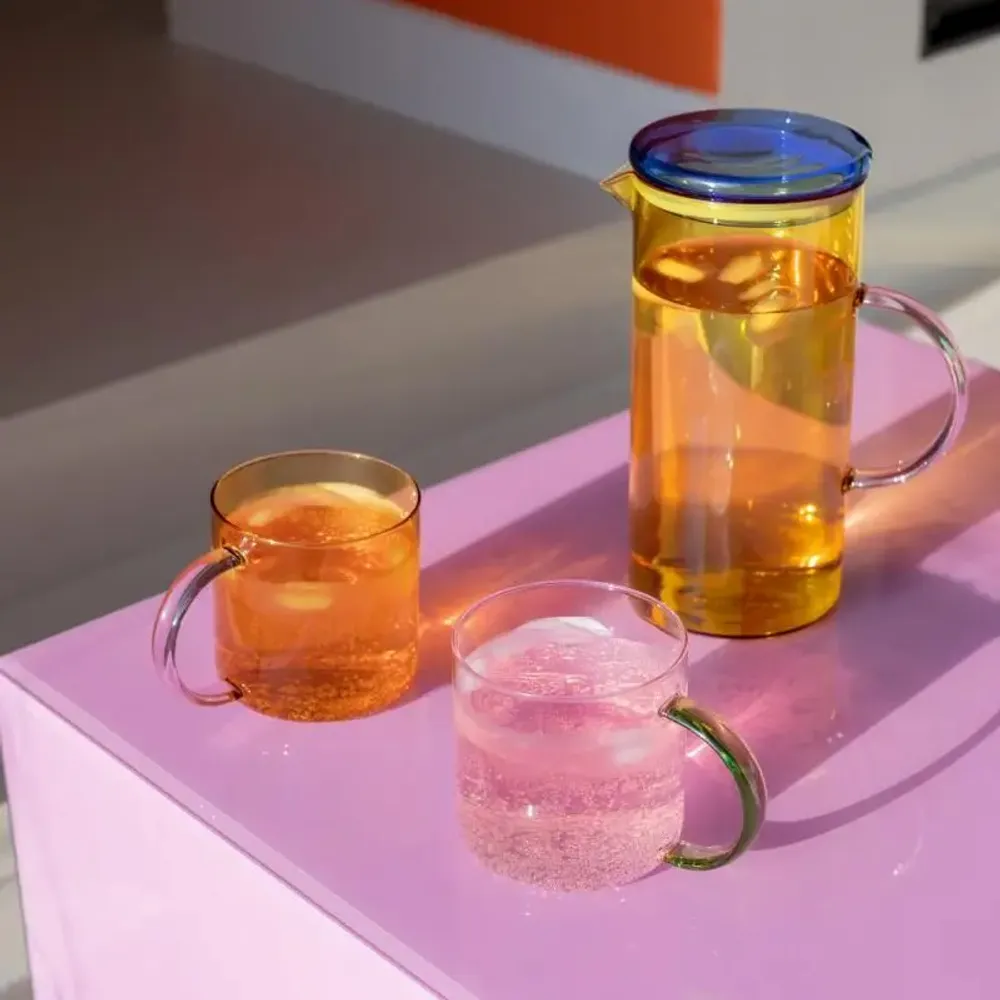 Objets de décoration - Carafe en verre Fred jaune - REMEMBER