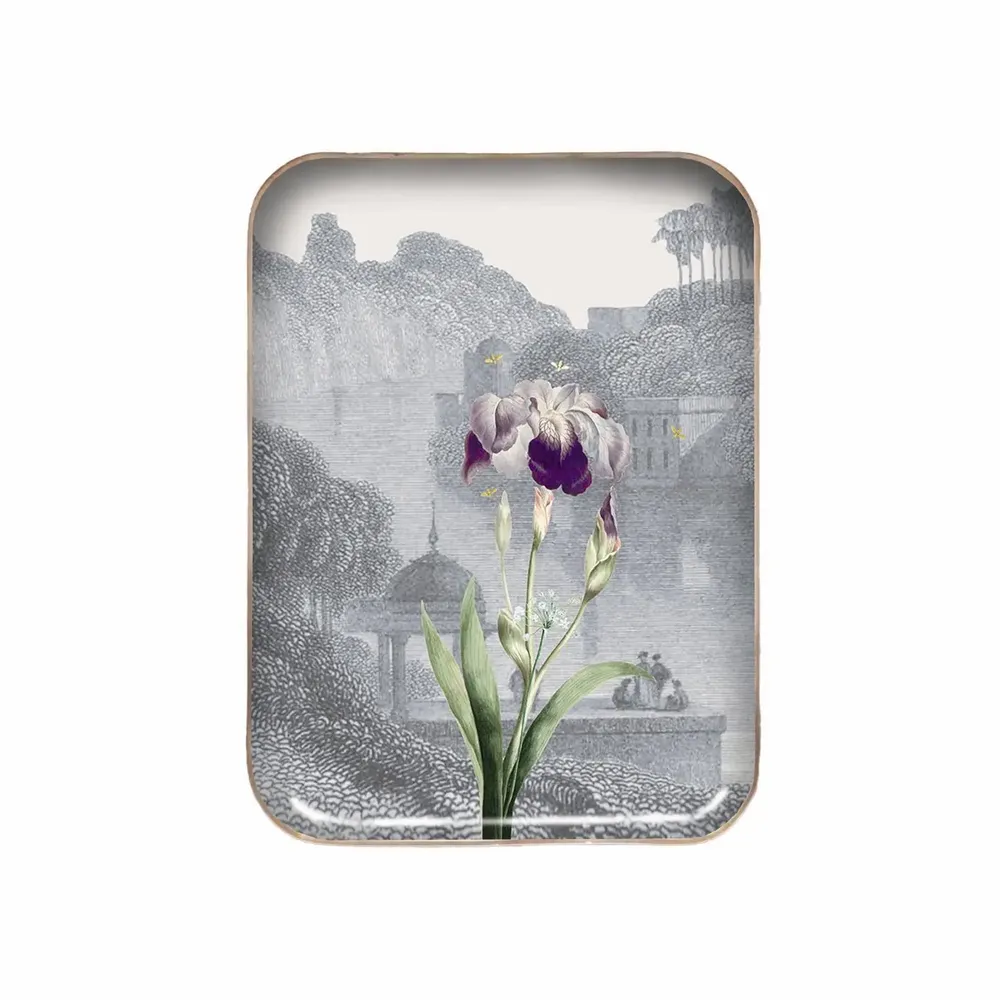 Decorative objects - Iris enamelled tray - PARADISIO IMAGINARIUM