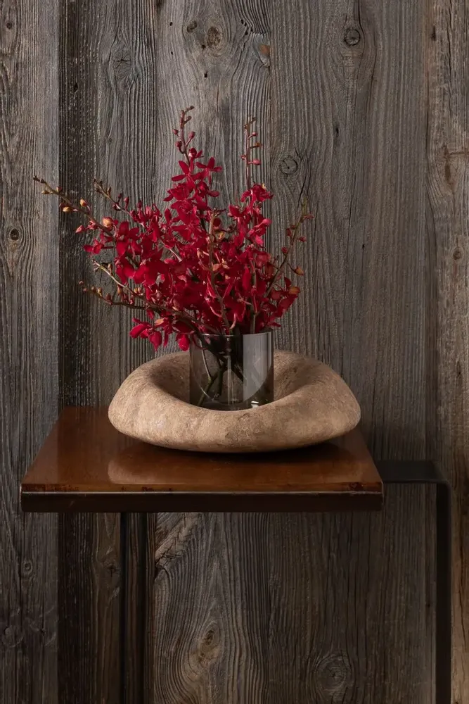 Objets de décoration - Plateau et vase pour fleur, en marbre CETUS PHOTOPHORE - OOUMM