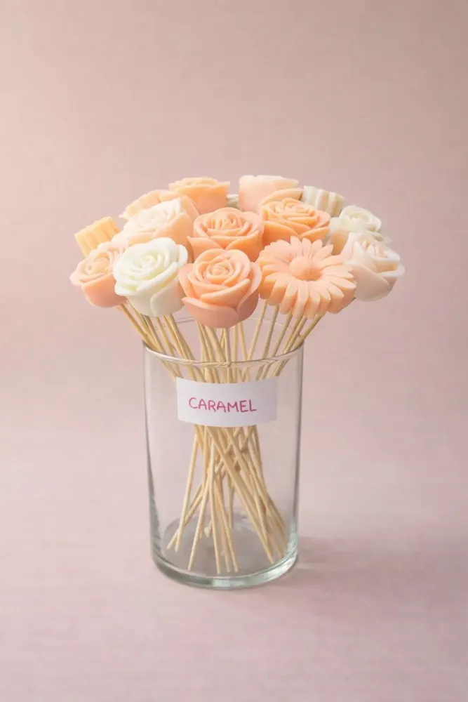 Gifts - Wax flower - Caramel - Vegetable wax - COSMÉTIQUES DE QUIBERON