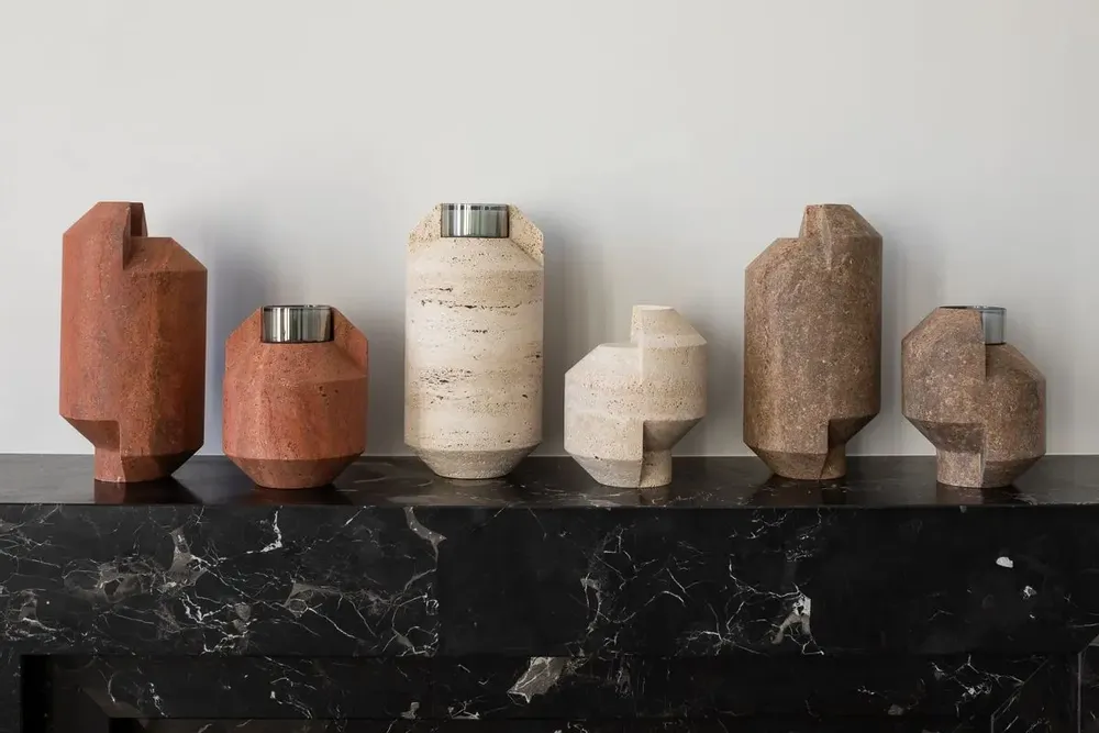 Bougeoirs et photophores  - Vase pour fleur -marbre TOUCANA PHOTOPHORE - OOUMM