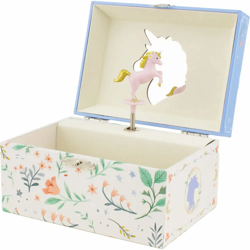 Accessoires enfants - COFFRE MUSICAL LICORNE BLEU CIEL - ULYSSE COULEURS D'ENFANCE