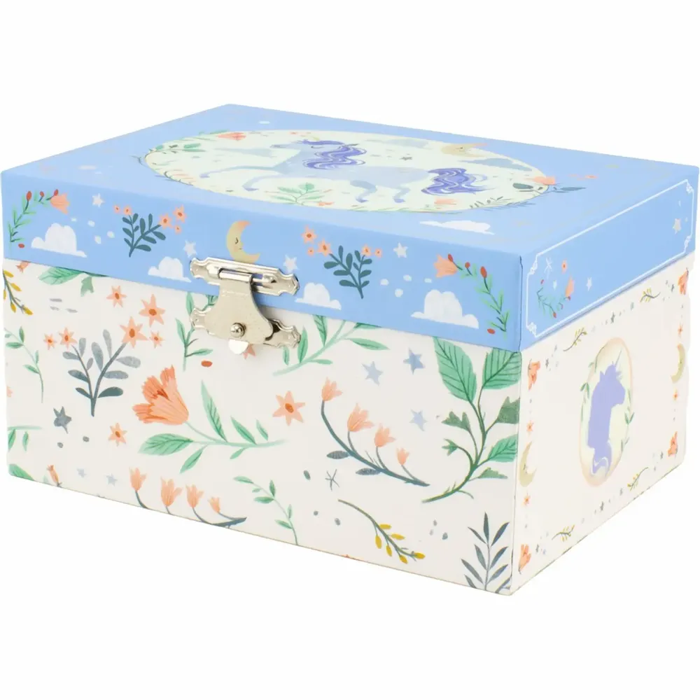 Accessoires enfants - COFFRE MUSICAL LICORNE BLEU CIEL - ULYSSE COULEURS D'ENFANCE