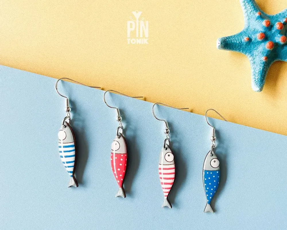 Bijoux - Boucles d'oreilles sardines - PINTONIK