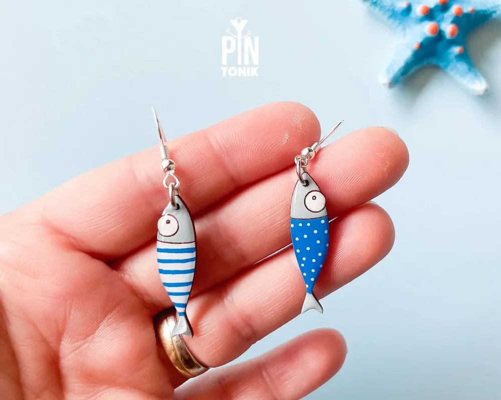Bijoux - Boucles d'oreilles sardines - PINTONIK