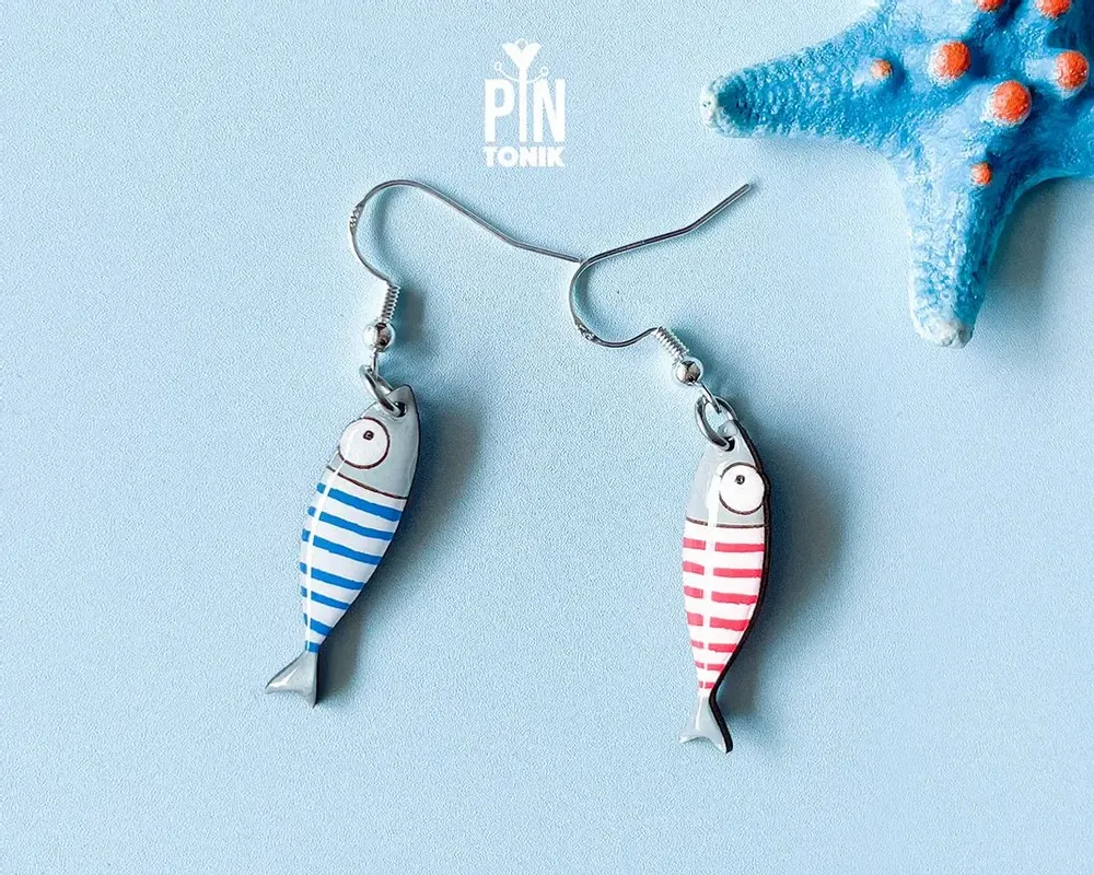 Bijoux - Boucles d'oreilles sardines - PINTONIK