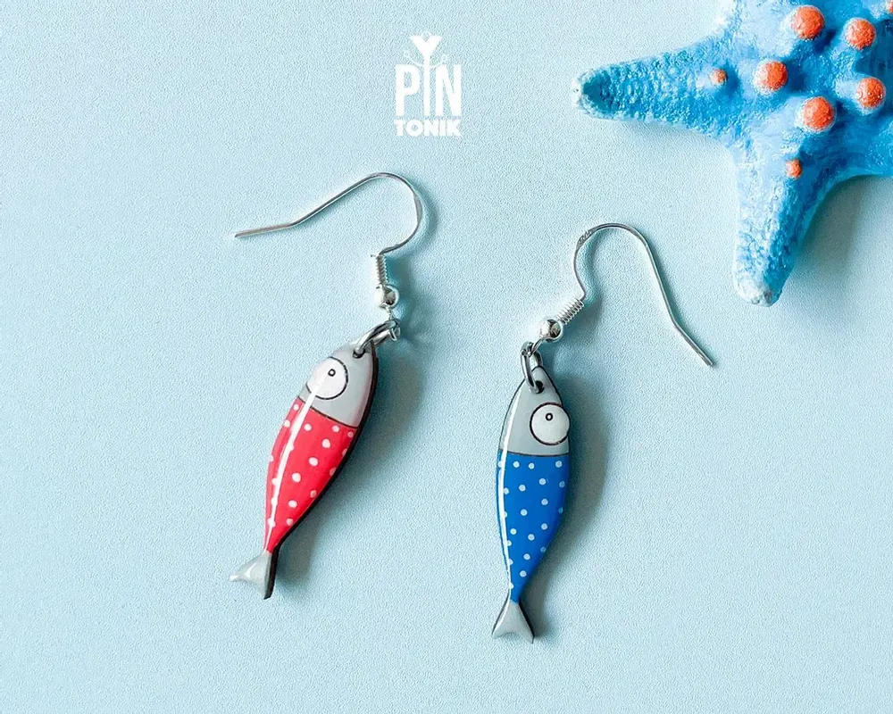 Bijoux - Boucles d'oreilles sardines - PINTONIK