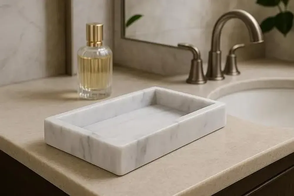 Objets design - Plateau en marbre – Plateau de service en pierre naturelle - KALU CREATIONS