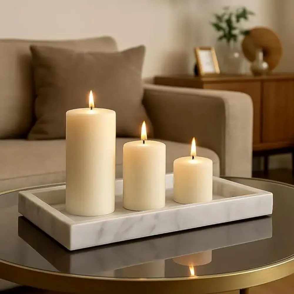 Objets design - Plateau en marbre – Plateau de service en pierre naturelle - KALU CREATIONS