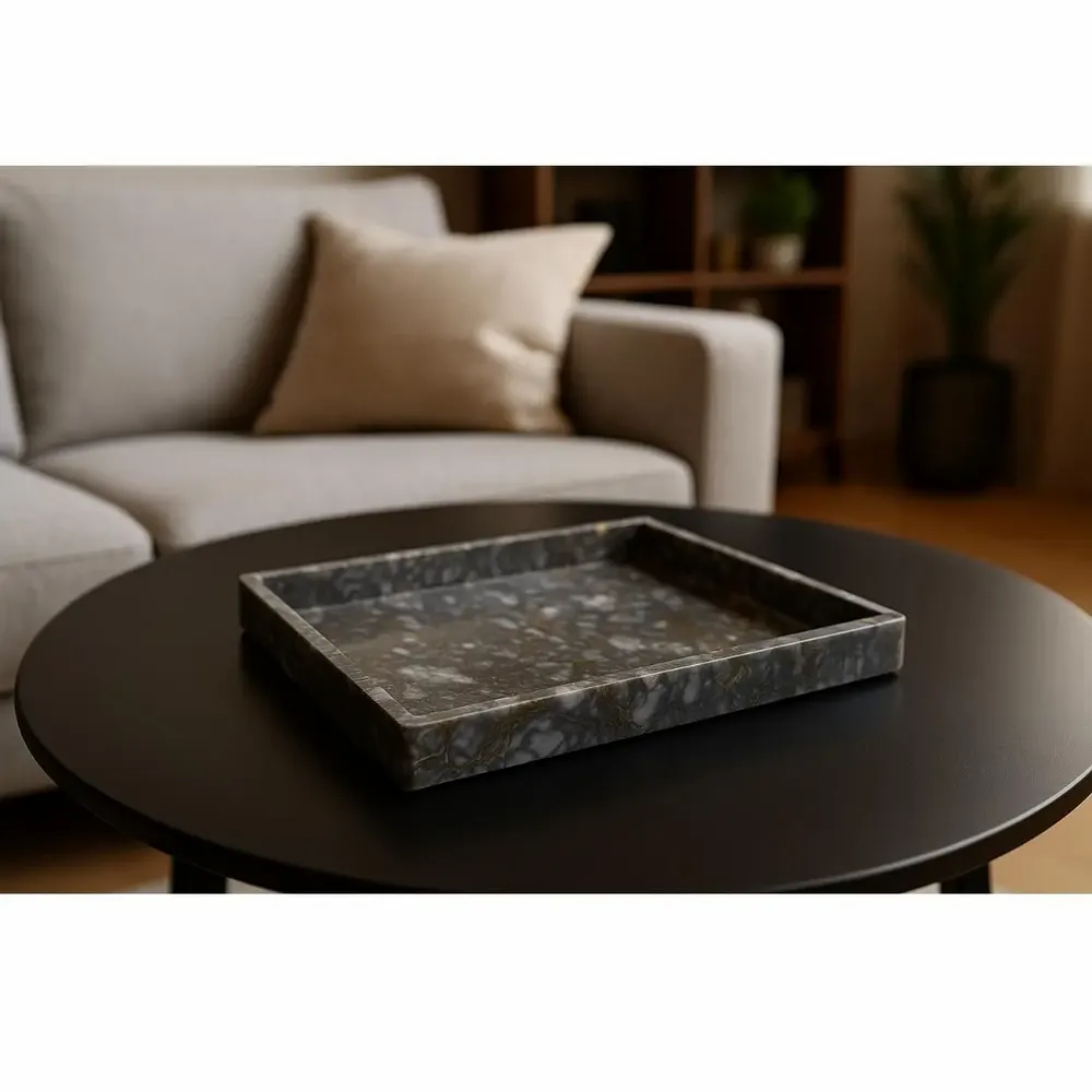 Objets design - Plateau en marbre – Plateau de service en pierre naturelle - KALU CREATIONS