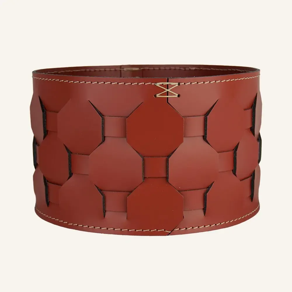 Storage boxes - Round woven leather basket VASILIS - LIMAC DESIGN