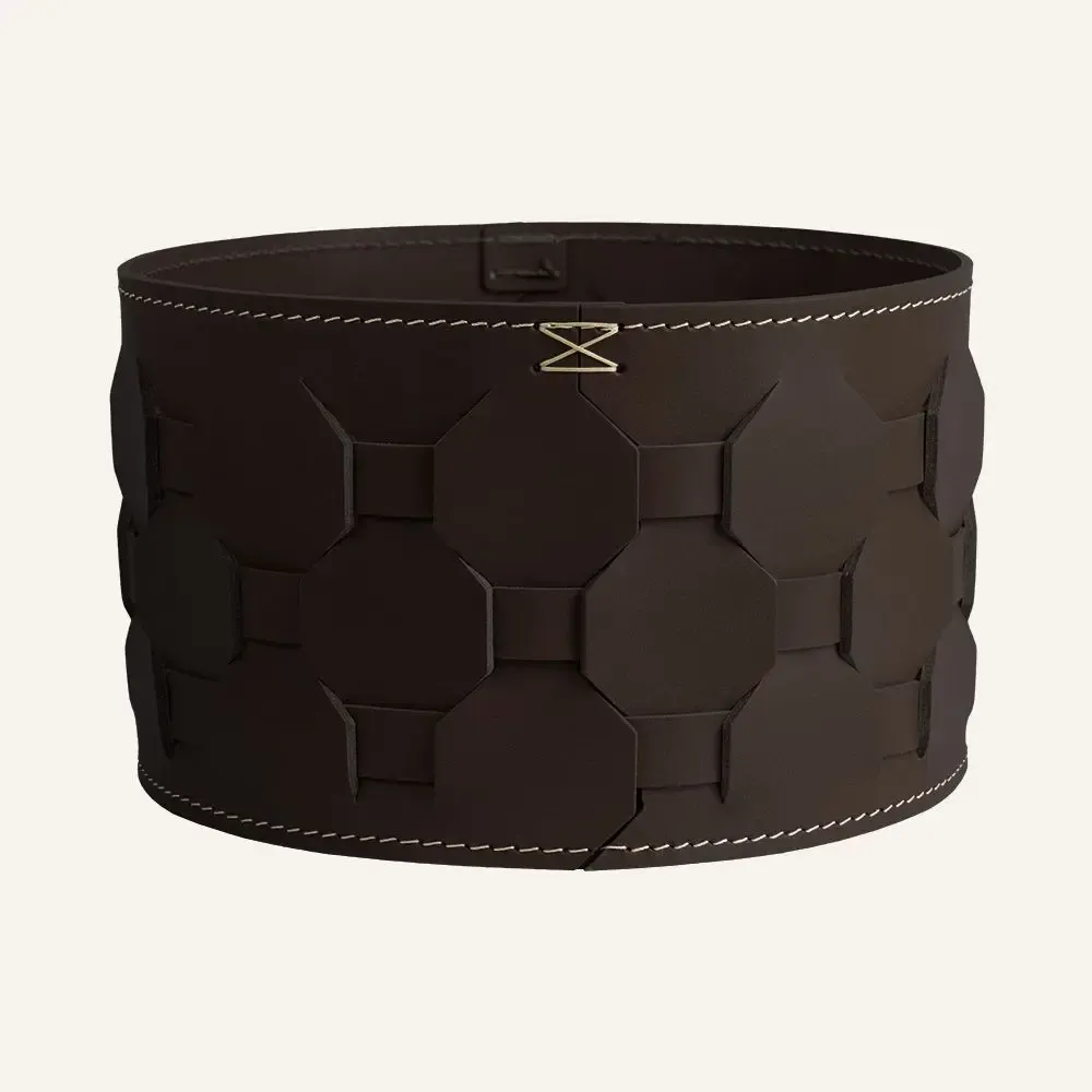 Storage boxes - Round woven leather basket VASILIS - LIMAC DESIGN