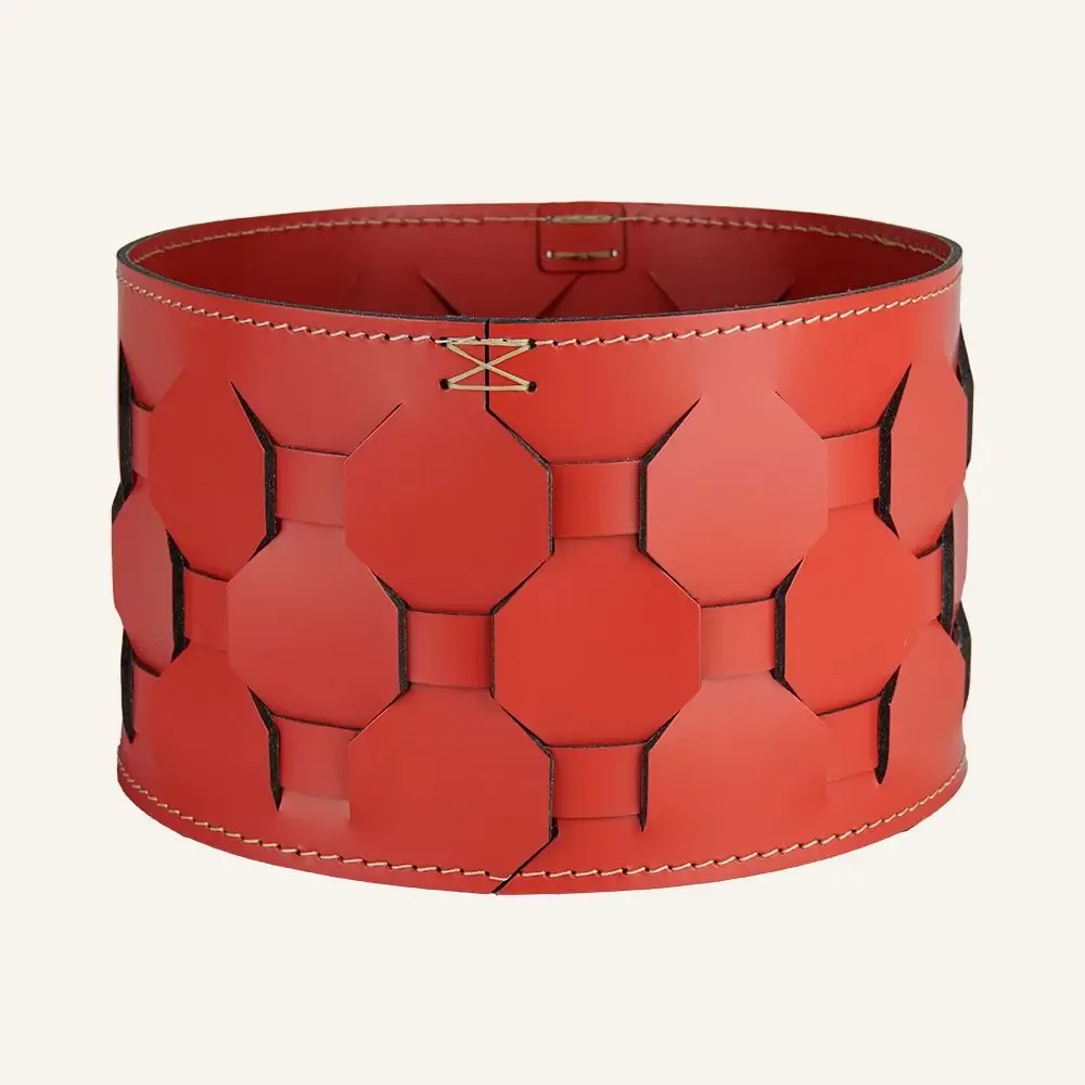 Storage boxes - Round woven leather basket VASILIS - LIMAC DESIGN