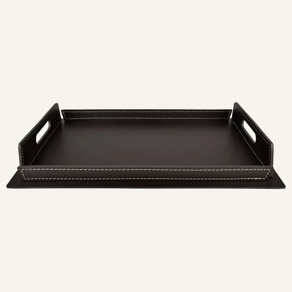 Leather goods - Design tray in steel and leather TABAKA - LIMAC DESIGN