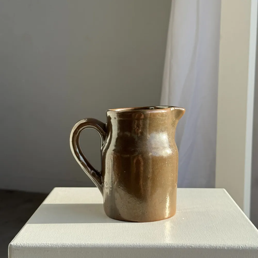 Carafes - Small cylindrical pitcher in vintage shiny stoneware H15 - OFFICE OBJETS