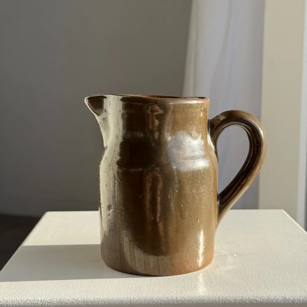 Carafes - Small cylindrical pitcher in vintage shiny stoneware H15 - OFFICE OBJETS