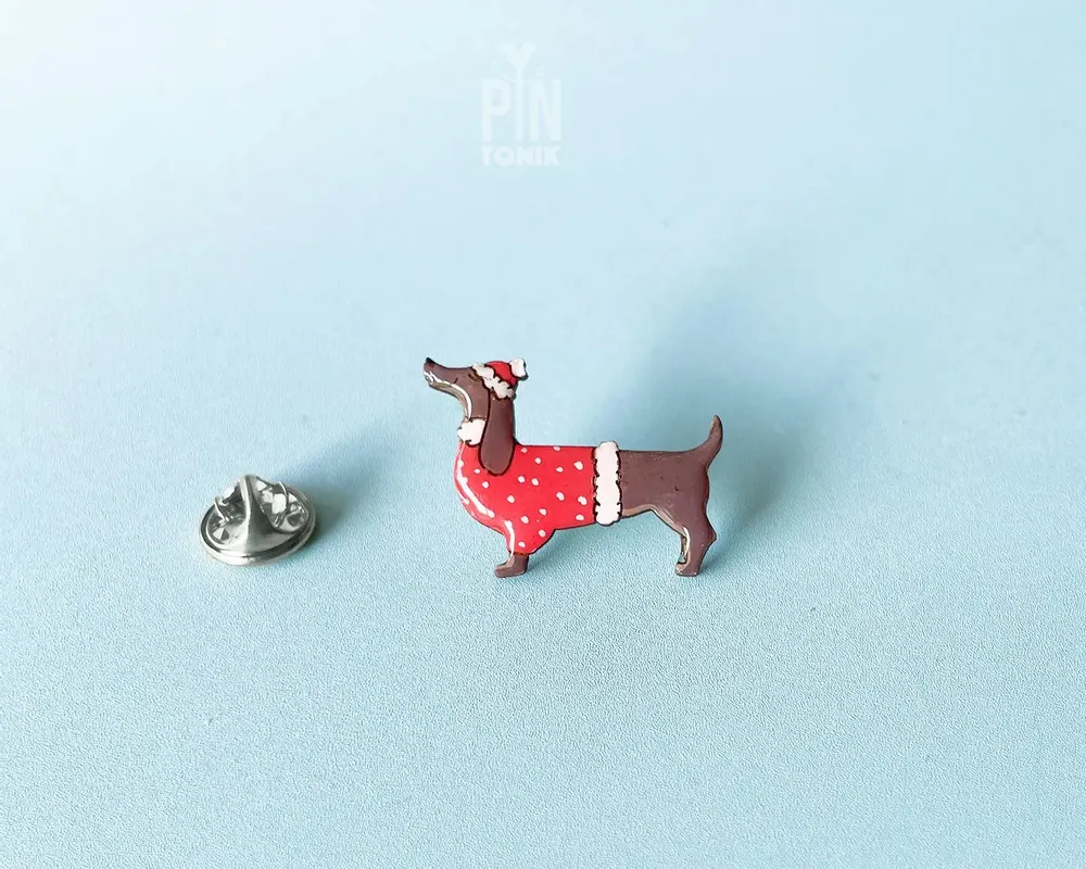 Broches - Pin en bois Teckel festif - PINTONIK