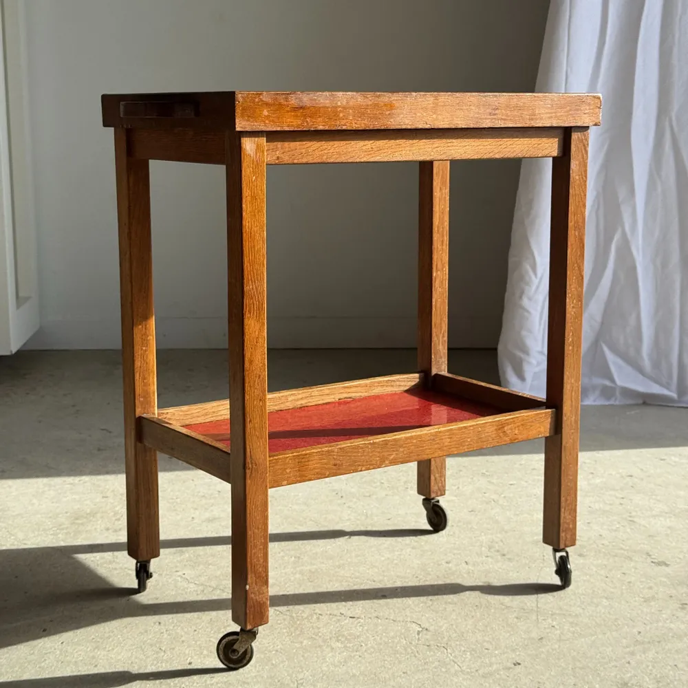 Autres tables  - Sellette roulante bois et plateau amovible H66 75x35 - OFFICE OBJETS