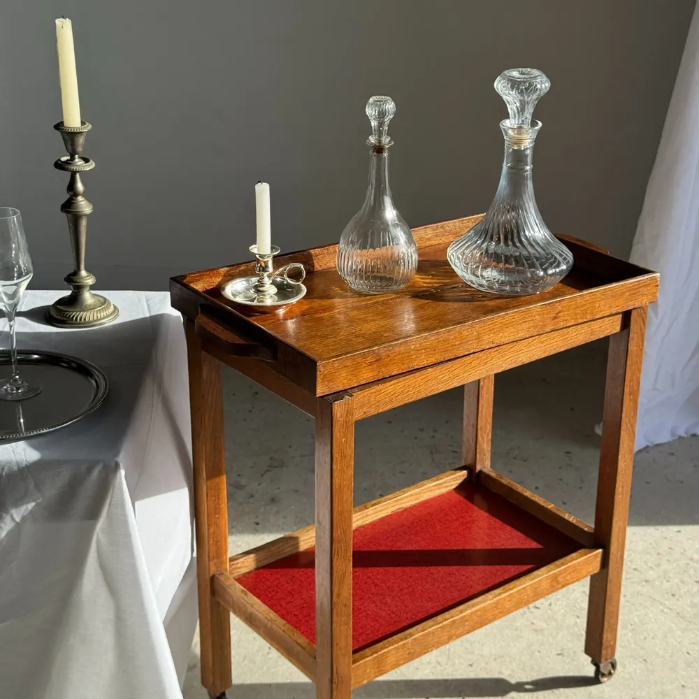 Autres tables  - Sellette roulante bois et plateau amovible H66 75x35 - OFFICE OBJETS