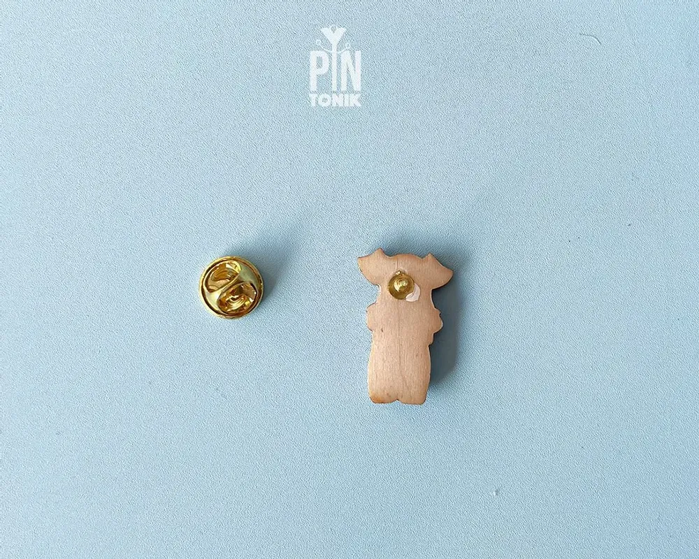 Brooches - Schnauzer Wooden Pin - PINTONIK