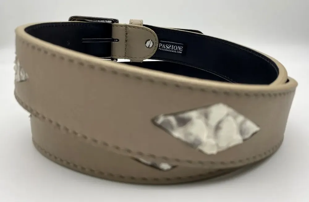 Petite maroquinerie - Ceinture unique en cuir véritable avec incrustations de diamants - PASSIONE