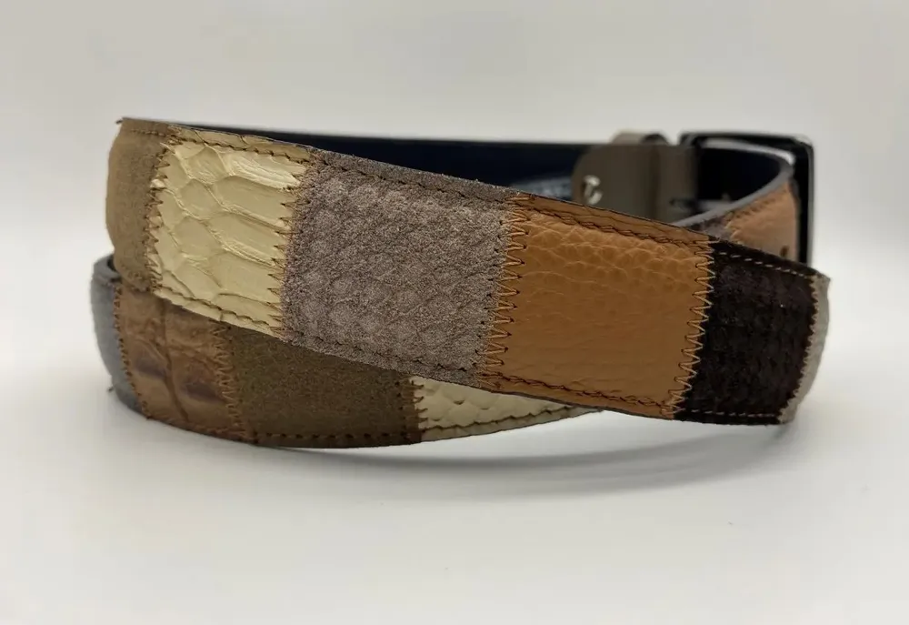 Petite maroquinerie - Ceinture patchwork h 35 mm - PASSIONE