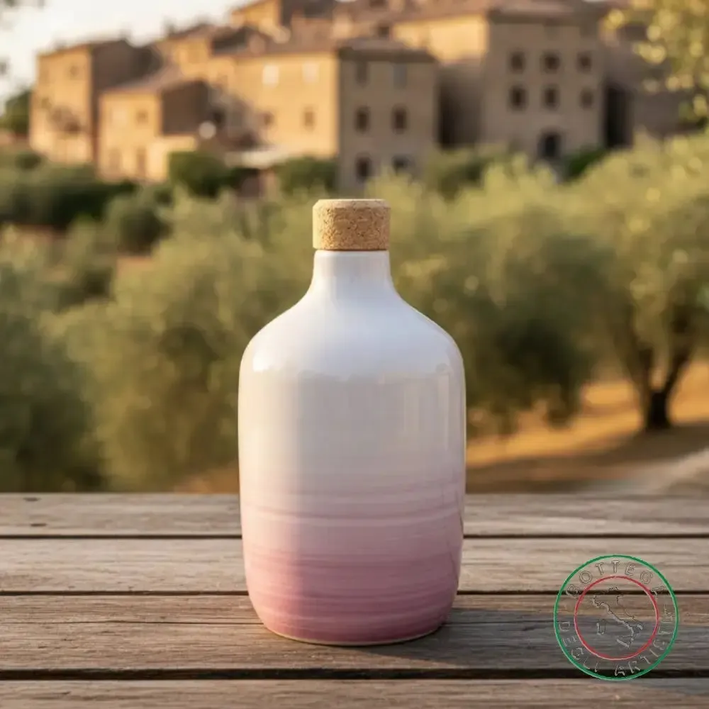 Food storage - Personalized ceramic oil bottle - BOTTEGA DEGLI ARTISTI