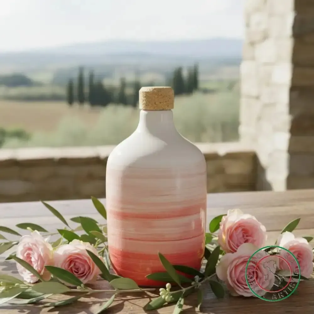 Food storage - Personalized ceramic oil bottle - BOTTEGA DEGLI ARTISTI