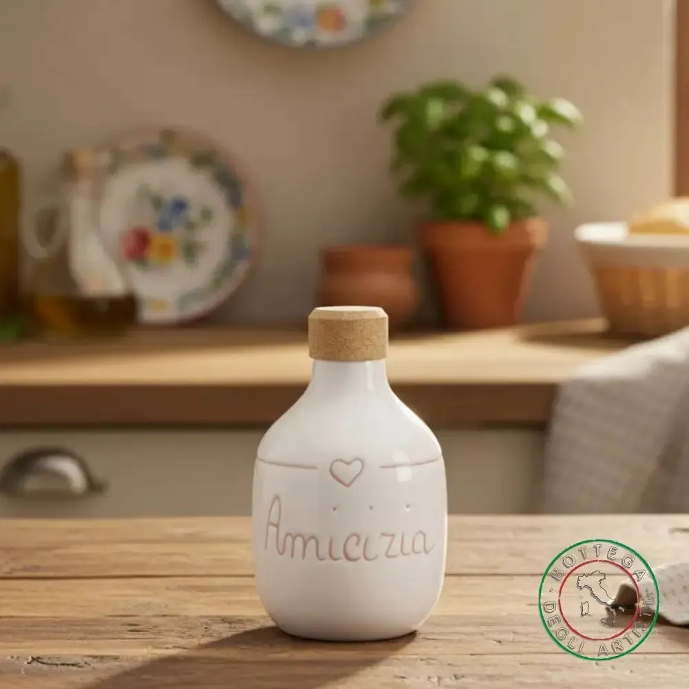 Food storage - Personalized ceramic oil bottle - BOTTEGA DEGLI ARTISTI